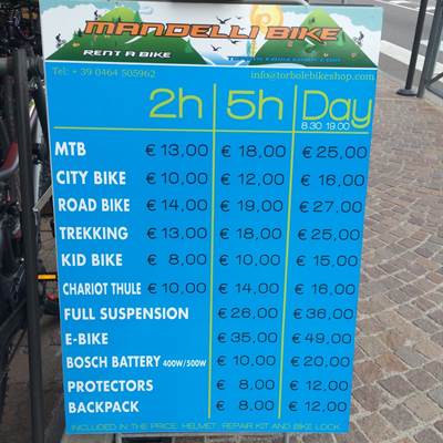 Fahrradverleih Torbole am Gardasee - Prices - Mandelli Bike -  Verleih Torbole