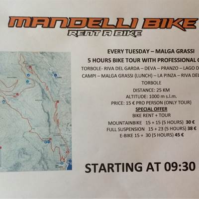 BIKE TOUR TUESDAY - Mandelli Bike Tours - fahrradverleih Gardasee - Mountain Bike sul lago di Garda