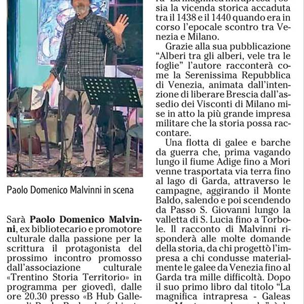 Incontri - Articolo del quotidiano L'Adige dimartedì 27 febbraio 2024