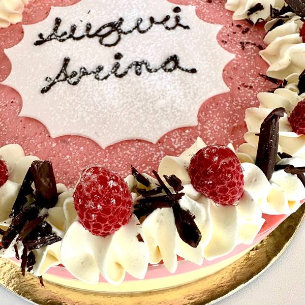 torta gelato lampone e vaniglia