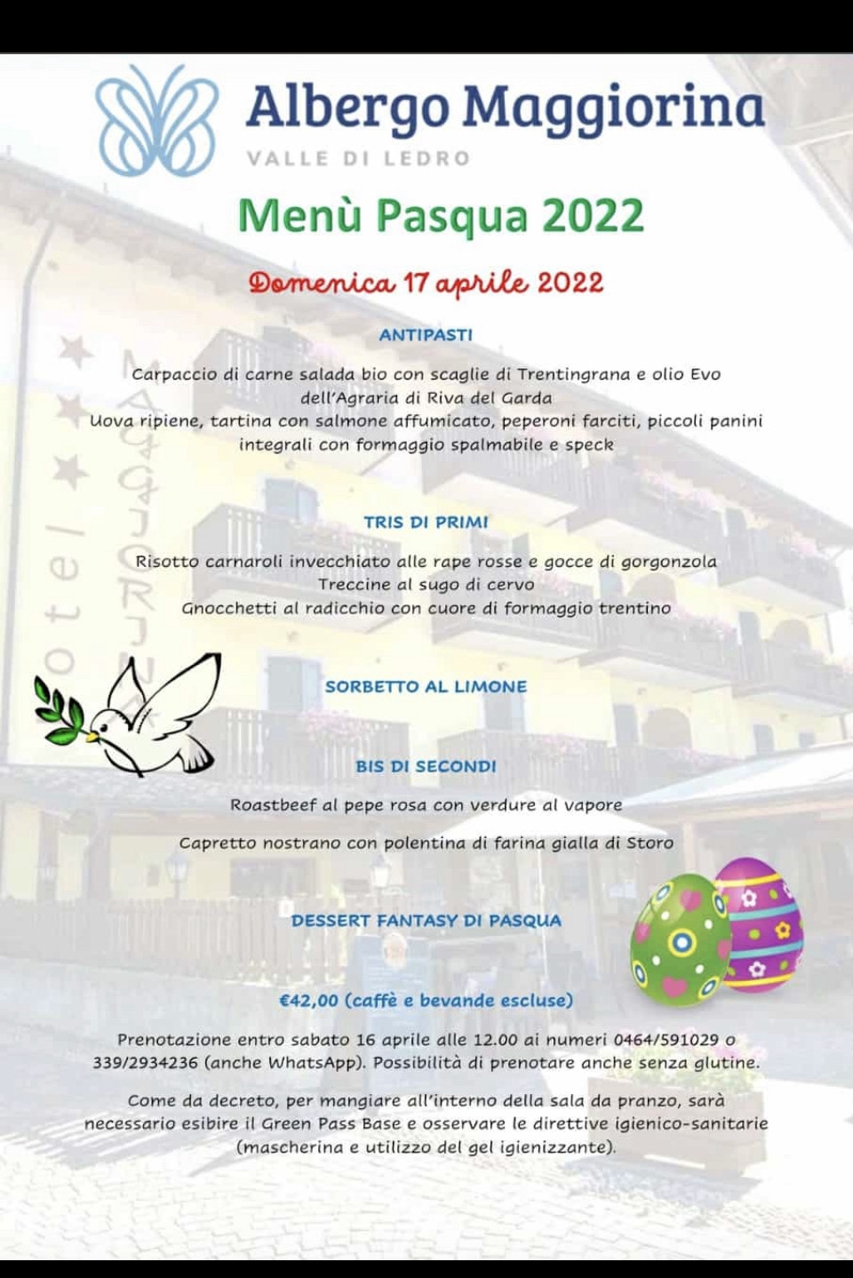 menù Pasqua 2022
