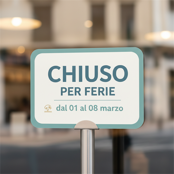 CHIUSO PER FERIE DAL 01 AL 08 MARZO