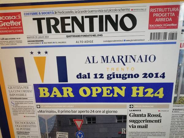 4° anniversario dall'apertura h 24 del Bar Pasticceria Al Marinaio